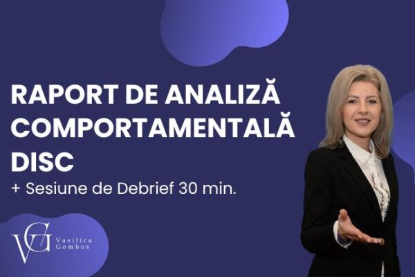 Raport de analiză comportamentală DISC + sesiune de debrief 30 min.
